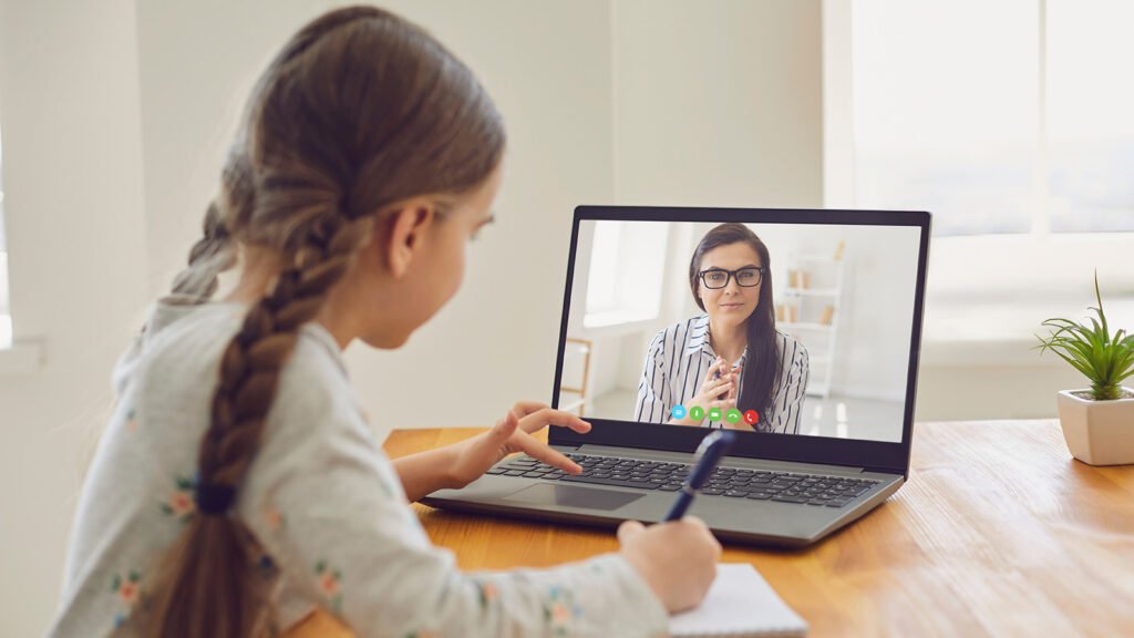 Student receiving personalised online American Maths Tuition with Geopo Maths.